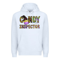 White Candy Inspector Premium Hoodie - CowhideDigitalArt