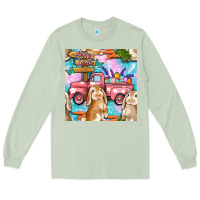 Matcha Easter Bunny With Truck Seamless Pattern Long Sleeve Tee - BundleAndBundleShop