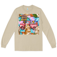 Mushroom Easter Bunny With Truck Seamless Pattern Long Sleeve Tee - BundleAndBundleShop