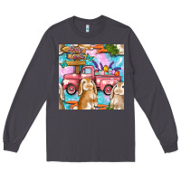 Smoke Easter Bunny With Truck Seamless Pattern Long Sleeve Tee - BundleAndBundleShop