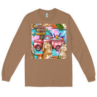 Toasted Coconut Easter Bunny With Truck Seamless Pattern Long Sleeve Tee - BundleAndBundleShop