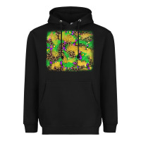 Black mardi gras fleur de lis and leopard background Heavyweight Hoodie - AdoDesignShop