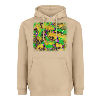 Mushroom mardi gras fleur de lis and leopard background Heavyweight Hoodie - AdoDesignShop
