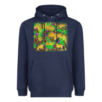 Navy mardi gras fleur de lis and leopard background Heavyweight Hoodie - AdoDesignShop