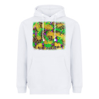 White mardi gras fleur de lis and leopard background Heavyweight Hoodie - AdoDesignShop