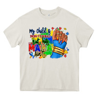 Cream my child is non verbal but his mama aint afro Heavy Core Tee - RanaPortraitStore