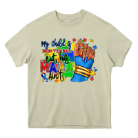 Mossy my child is non verbal but his mama aint afro Heavy Core Tee - RanaPortraitStore