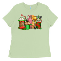 Christmas Movie Coffee Cups Ladies Tee | Teevron