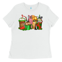 White christmas movie coffee cups Ladies Tee - CowGirlArtShop