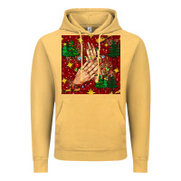 Vintage Mustard christmas nails and trees with leopard and plaid seamless pattern bbs Vintage Hoodie - BundleAndBundleShop
