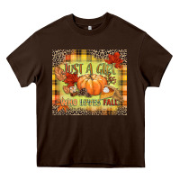 Chocolate Brown Just a girl who loves Fall Heavy Core Tee - NancyCooperArtShop