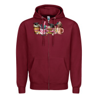 Burgundy senior 2023 graduation coffee cups Zipper Hoodie - AdoDesignShop