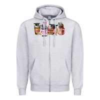 Heather Grey senior 2023 graduation coffee cups Zipper Hoodie - AdoDesignShop