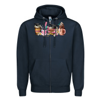 Navy senior 2023 graduation coffee cups Zipper Hoodie - AdoDesignShop
