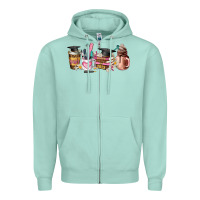 Seafoam senior 2023 graduation coffee cups Zipper Hoodie - AdoDesignShop