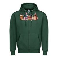 Sports Green senior 2023 graduation coffee cups Zipper Hoodie - AdoDesignShop