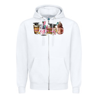 White senior 2023 graduation coffee cups Zipper Hoodie - AdoDesignShop