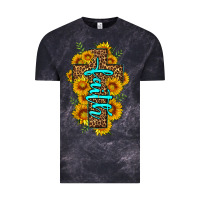 Cloud Black faith sunflower leopard cross olivia Vintage Tee - OliviaCreatesArt