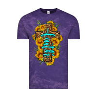 Cloud Purple faith sunflower leopard cross olivia Vintage Tee - OliviaCreatesArt
