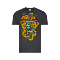 Vintage Black faith sunflower leopard cross olivia Vintage Tee - OliviaCreatesArt