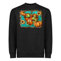 Black fall pumpkins and sunflowers heart Heavyweight Sweatshirt - BarkalooDesign