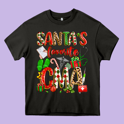 Santa's Favorite Cma Heavy Core Tee Designed By Texasbilliewilder