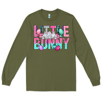 Army Green Little Bunny Easter Long Sleeve Tee - BundleAndBundleShop