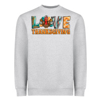 Heather Grey love thanksgiving western turkey Heavyweight Sweatshirt - BarkalooDesign
