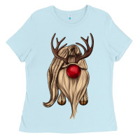 Baby Blue deer gnome Ladies Tee - CowGirlArtShop