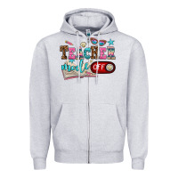 Heather Grey teacher mode off Zipper Hoodie - AdoDesignShop
