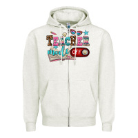 Oatmeal Heather teacher mode off Zipper Hoodie - AdoDesignShop