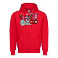 Red teacher mode off Zipper Hoodie - AdoDesignShop