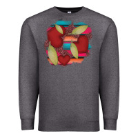 Charcoal Heather heart and serape patches Premium Sweatshirt - AdoDesignShop