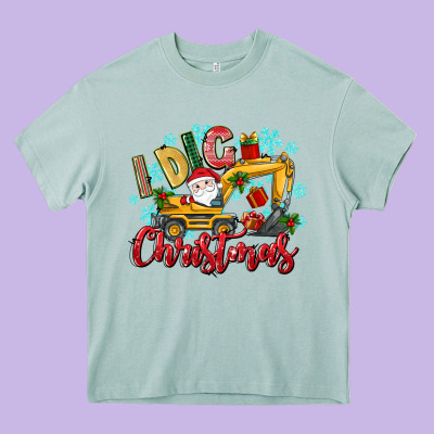 I Dig Christmas Heavy Core Tee Designed By Texasbilliewilder