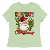 Cowboy Christmas Western Cactus Ladies Tee | Teevron