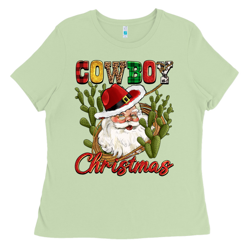 Cowboy Christmas Western Cactus Ladies Tee by CowGirlArtShop | Teevron