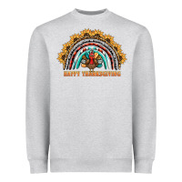 Heather Grey happy thanksgiving rainbow Heavyweight Sweatshirt - BarkalooDesign