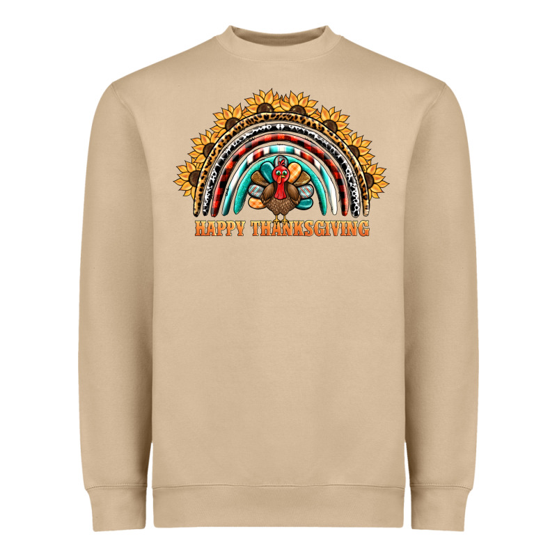 Happy Thanksgiving Rainbow Heavyweight Sweatshirt by BarkalooDesign | Teevron