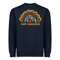 Navy happy thanksgiving rainbow Heavyweight Sweatshirt - BarkalooDesign