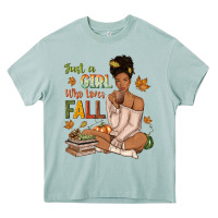 Arona Just a girl who loves Fall afro woman Heavy Core Tee - NancyCooperArtShop