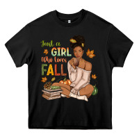 Black Just a girl who loves Fall afro woman Heavy Core Tee - NancyCooperArtShop