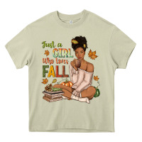 Mossy Just a girl who loves Fall afro woman Heavy Core Tee - NancyCooperArtShop