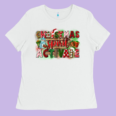 Christmas Spirit Activate Ladies Tee Designed By Cowgirlartshop