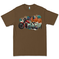 Cacao Badass Mama motorcycle Premium Tee - HowdyJamesFarm