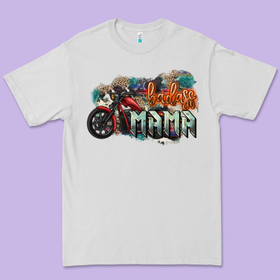 Badass Mama Motorcycle Premium Tee Designed By Howdyjamesfarm