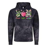 Cloud Black peace love easter bunny Vintage Hoodie - FaDigitalArtStudio