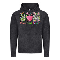 Vintage Black peace love easter bunny Vintage Hoodie - FaDigitalArtStudio