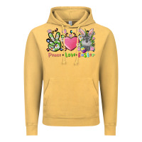 Vintage Mustard peace love easter bunny Vintage Hoodie - FaDigitalArtStudio