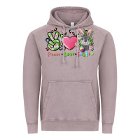 Vintage Zinc peace love easter bunny Vintage Hoodie - FaDigitalArtStudio