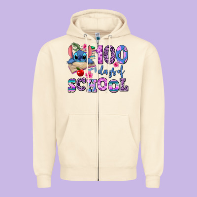 100 Days Of School Zipper Hoodie Designed By Adodesignshop
